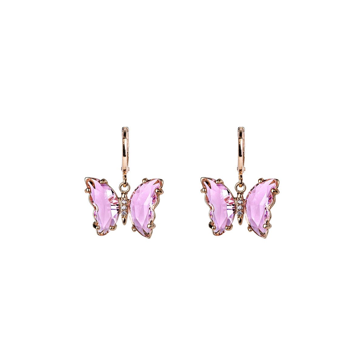 EARRINGS BUTTERFLIES PINK