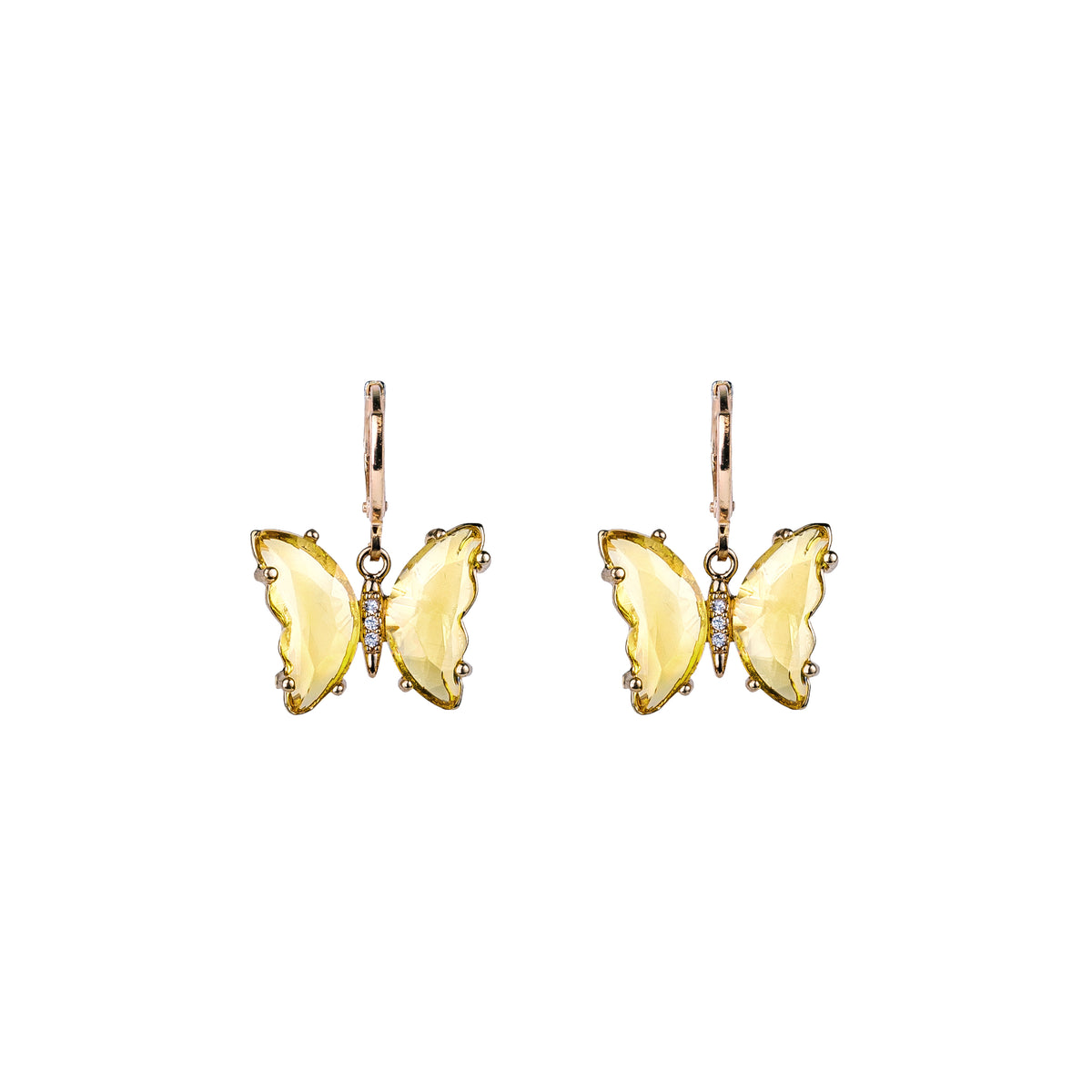 EARRINGS BUTTERFLIES YELLOW