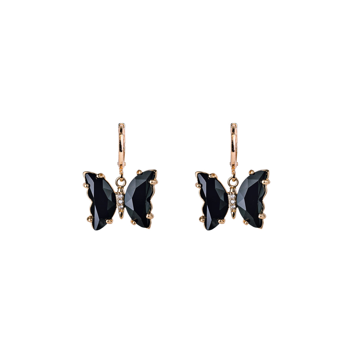 EARRINGS BUTTERFLIES BLACK