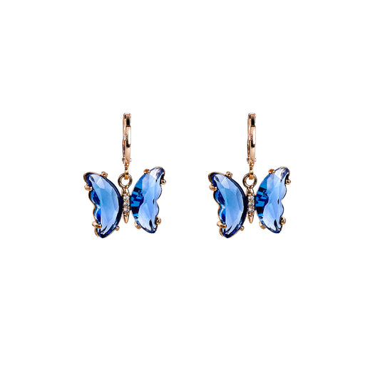 EARRINGS BUTTERFLIES BLUE