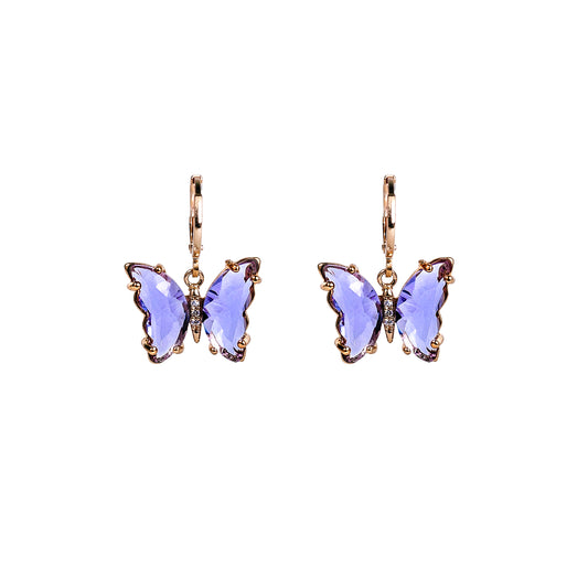 EARRINGS BUTTERFLIES PURPLE