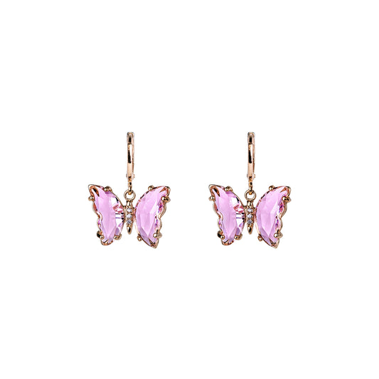 EARRINGS BUTTERFLIES PINK