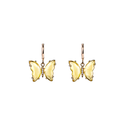 EARRINGS BUTTERFLIES YELLOW