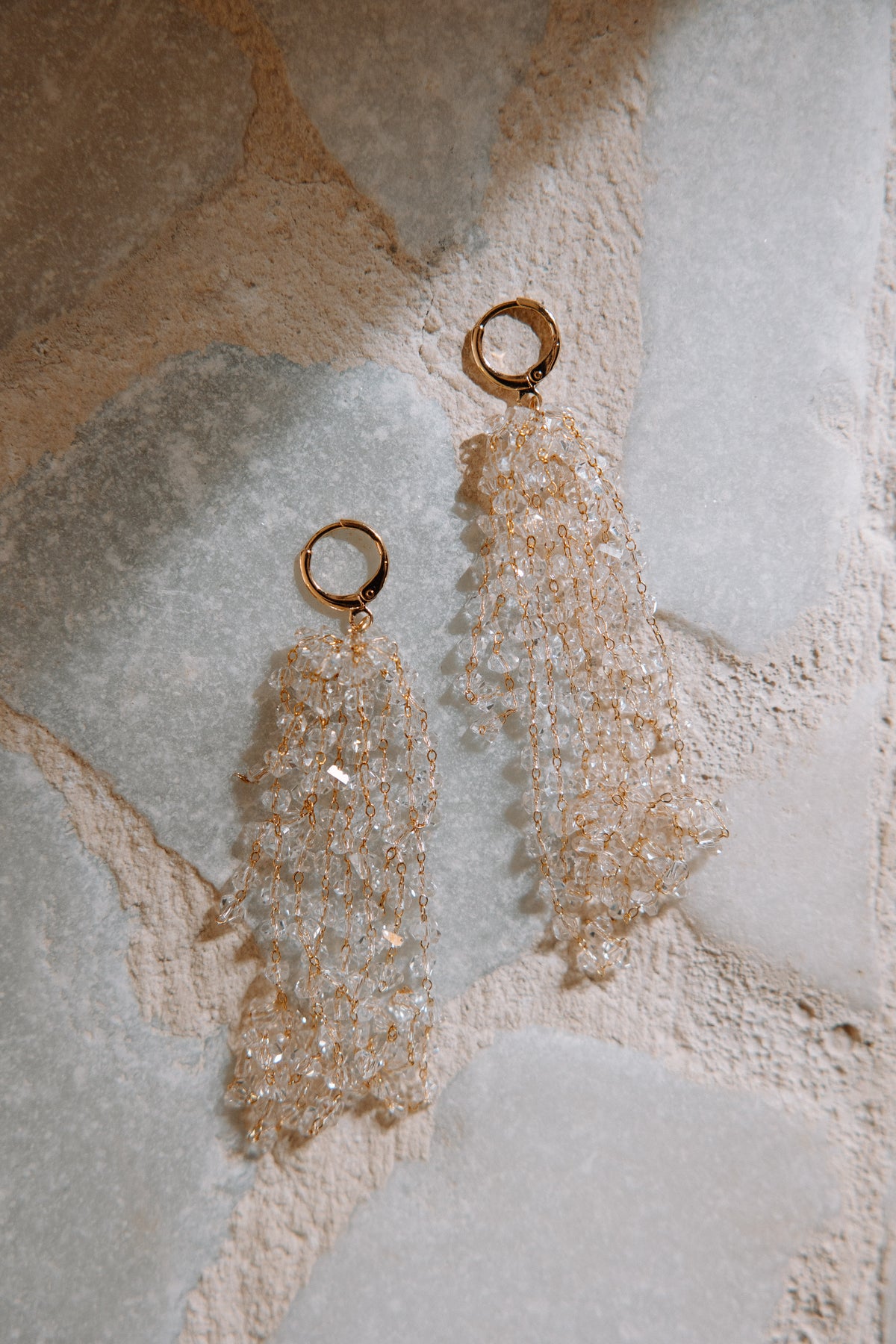 EARRINGS HALO WATERFALL