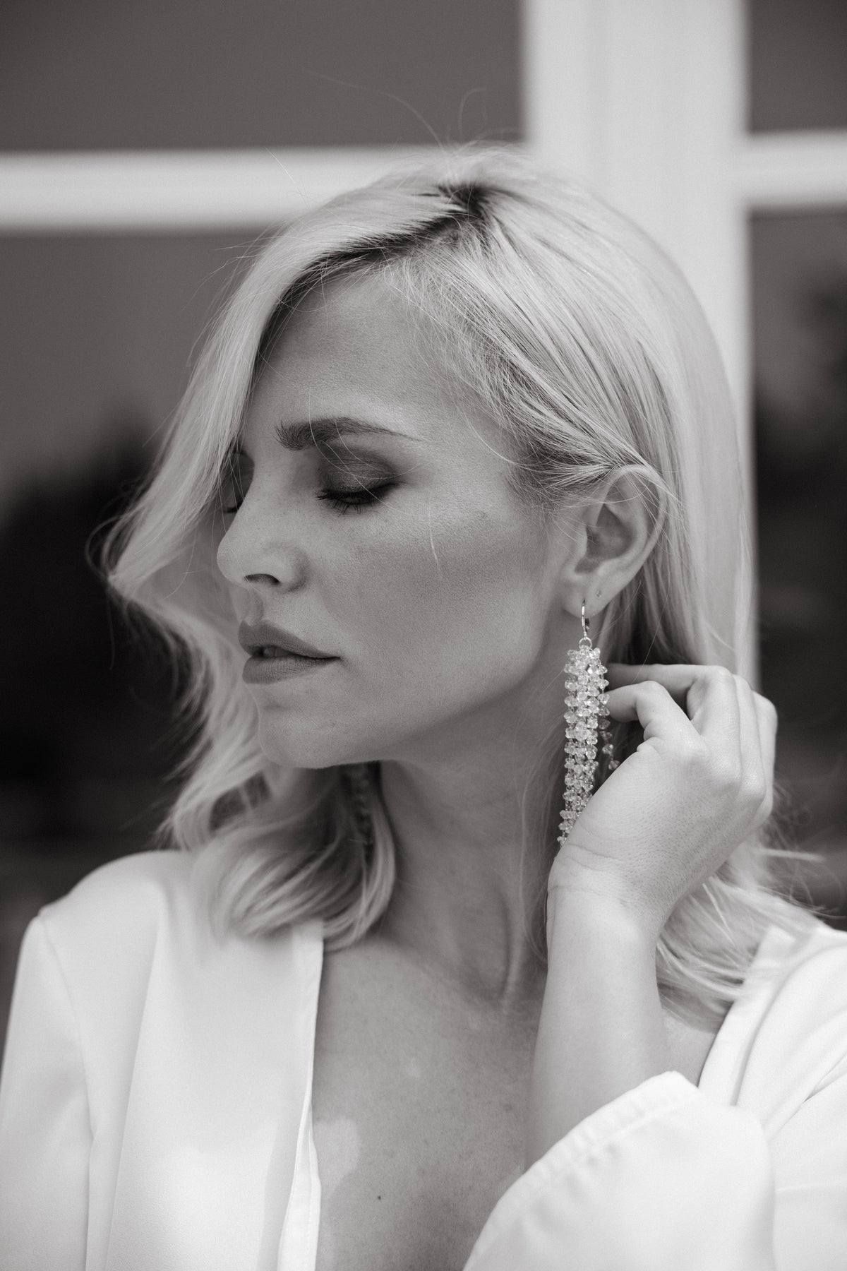 EARRINGS HALO WATERFALL