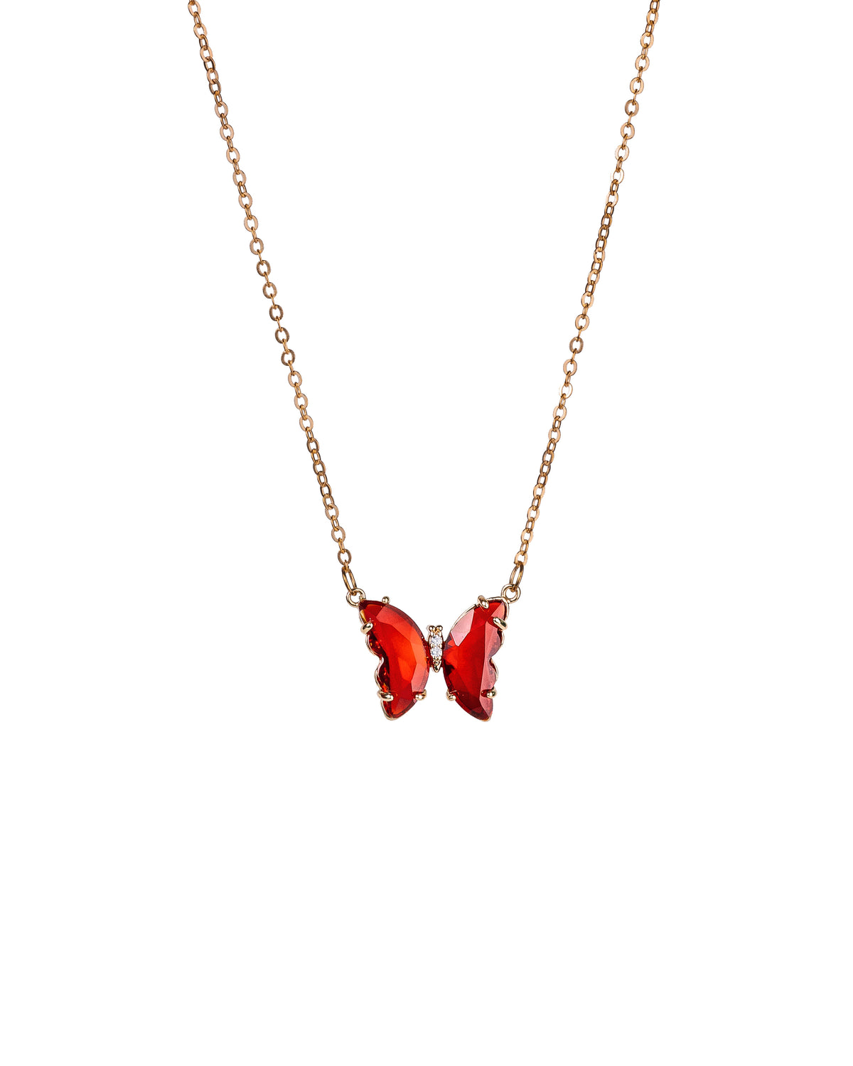 NECK PENDANT BUTTERFLY RED