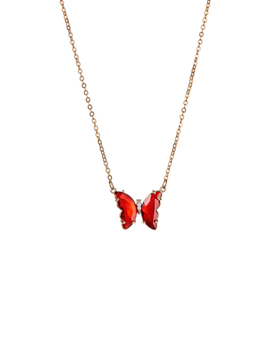 NECK PENDANT BUTTERFLY RED