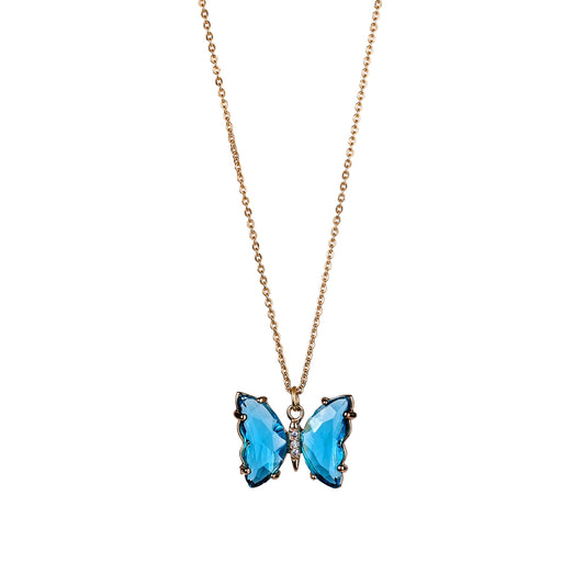 NECK PENDANT BUTTERFLY BLUE