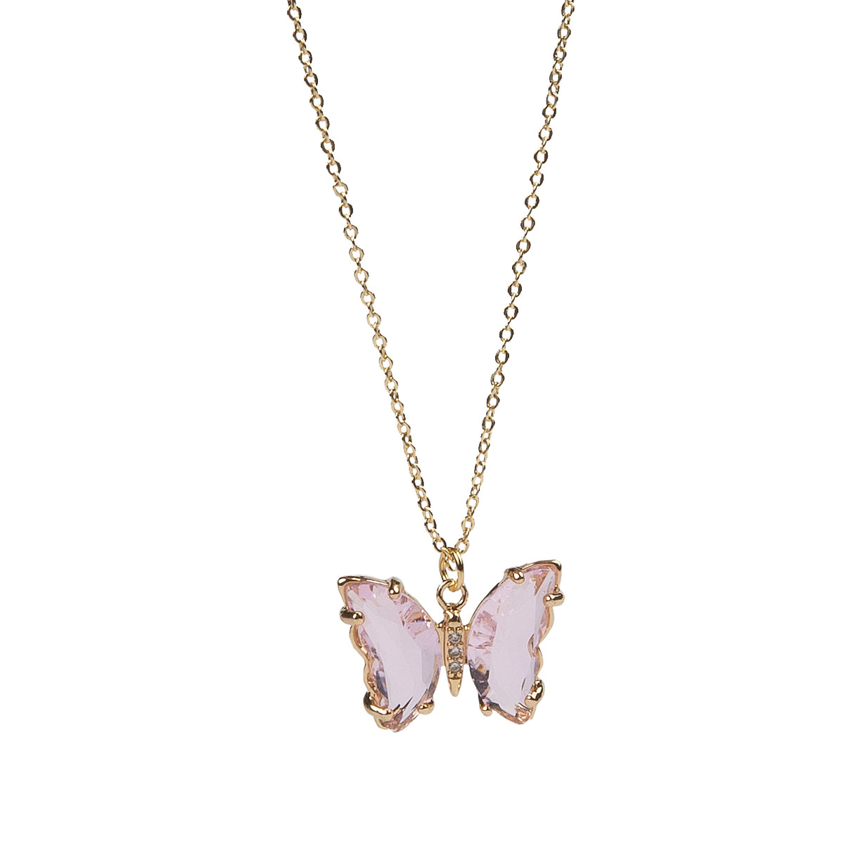 NECK PENDANT BUTTERFLY PINK