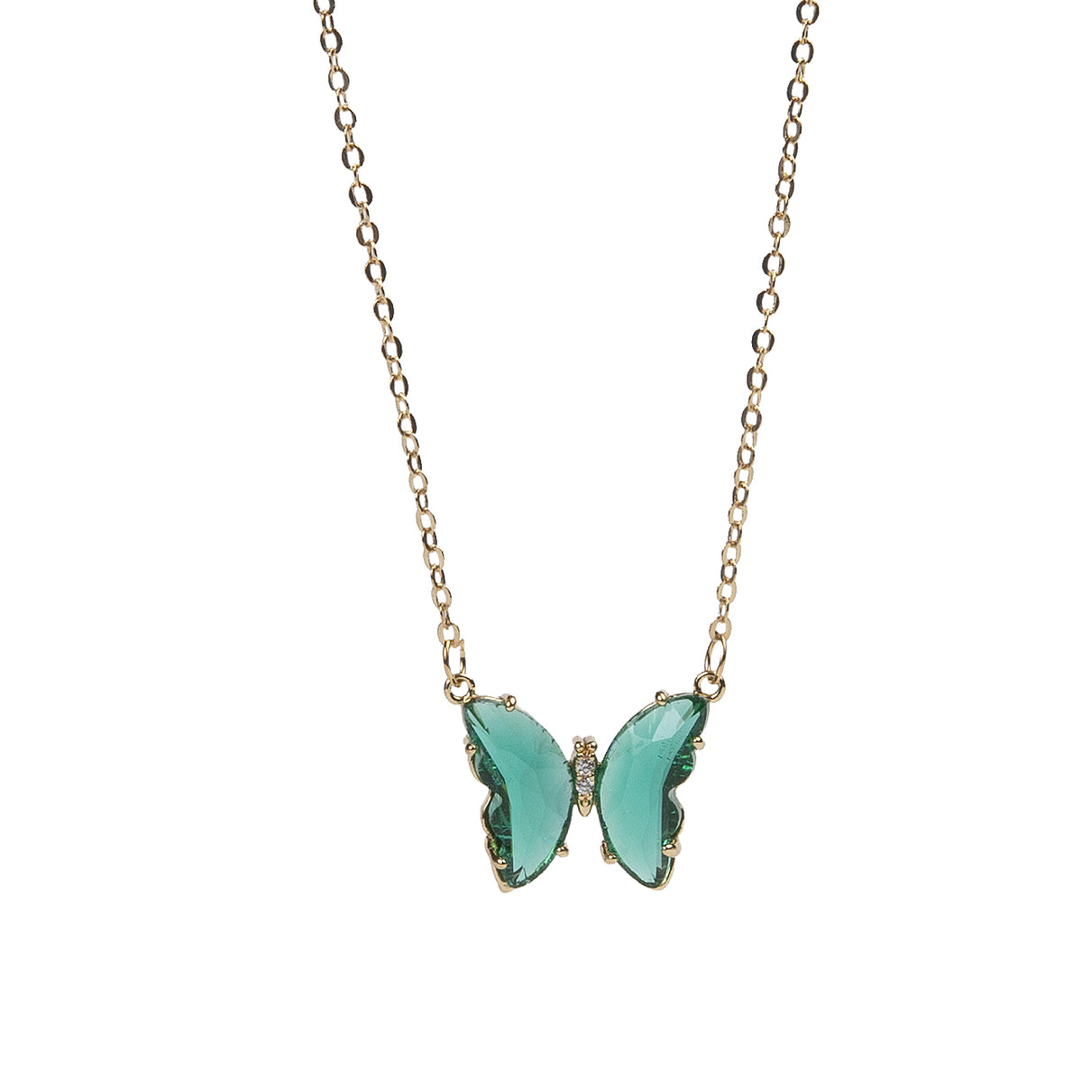 NECK PENDANT BUTTERFLY GREEN