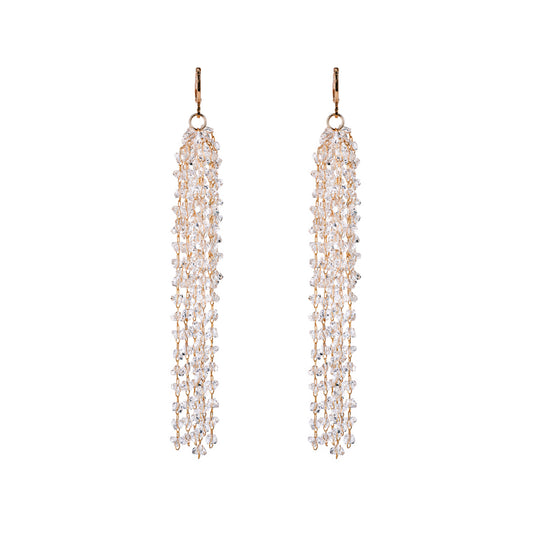 EARRINGS HALO WATERFALL