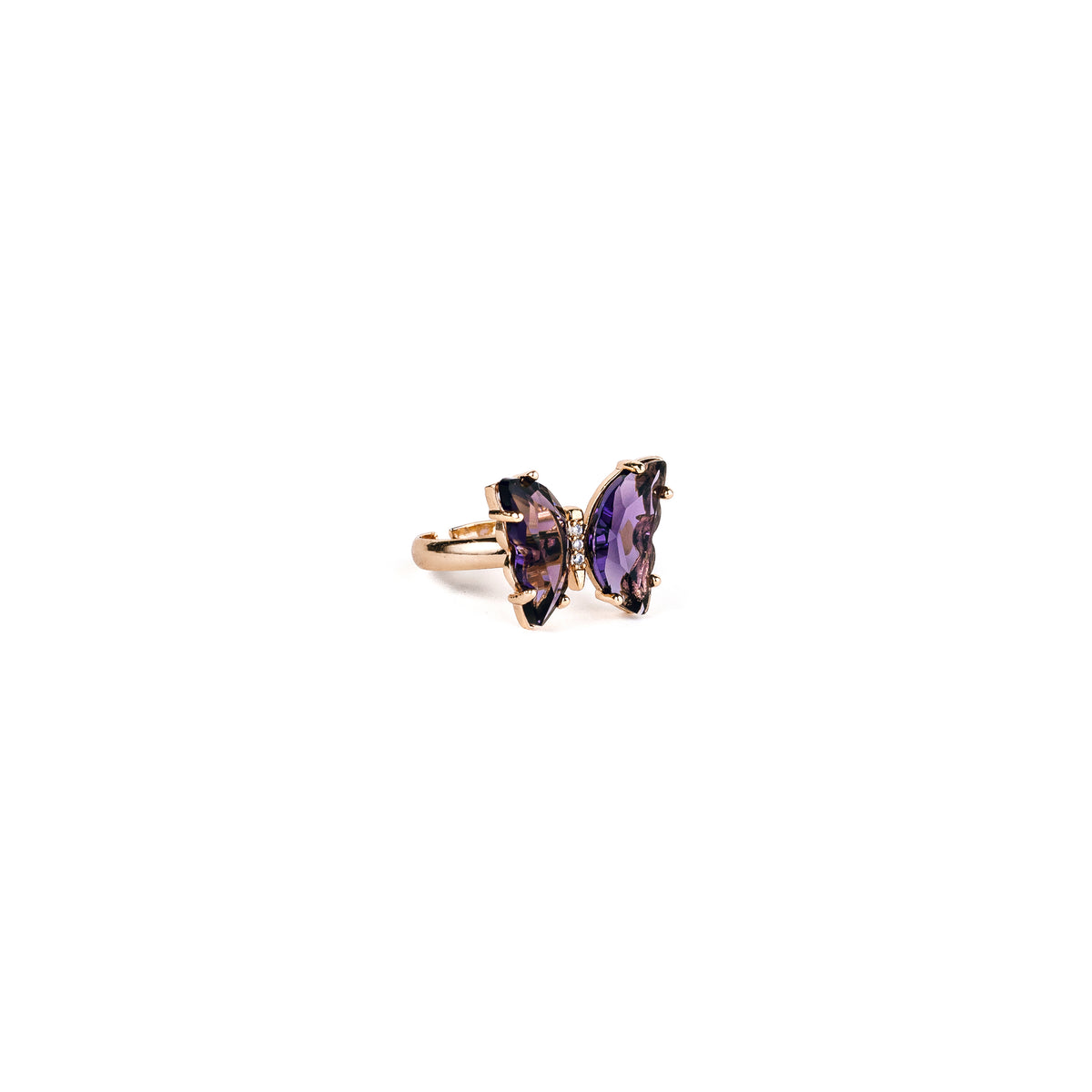 Rings with colored crystals